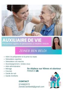 Auxiliaire de vie sur Nîmes et alentours